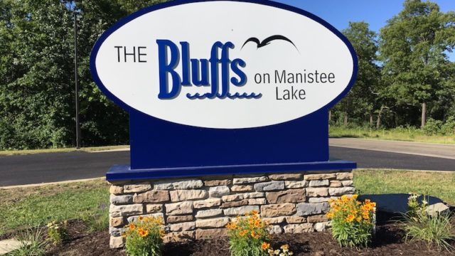 The Bluffs on Manistee Lake Entrance Sign