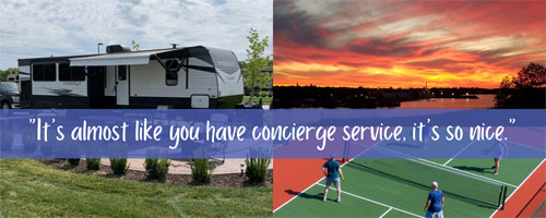 Montage of RV and resort photos